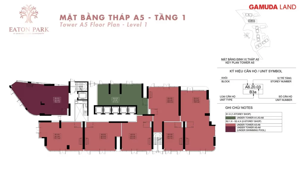 MẶT BẰNG THÁP A5 EATON PARK